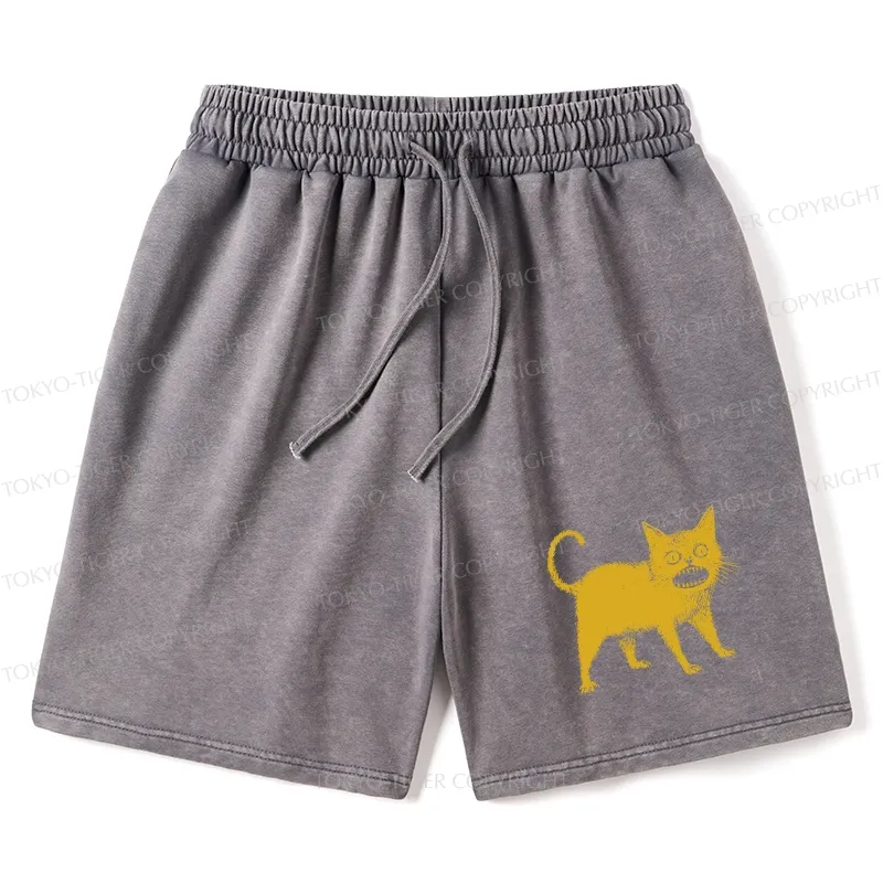 Tokyo-Tiger Horrible Japanese Cat Washed Shorts
