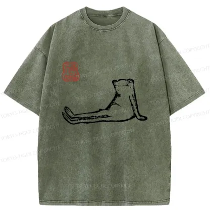 Tokyo-Tiger Resting Frog Washed T-Shirt