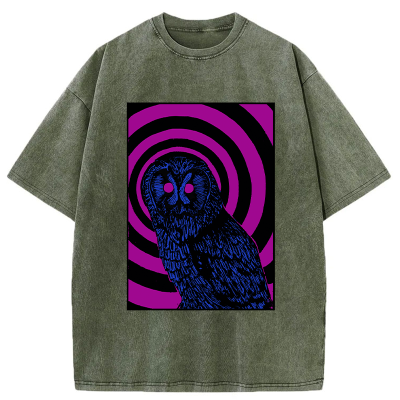 Tokyo-Tiger Psychedelic Owl Washed T-Shirt