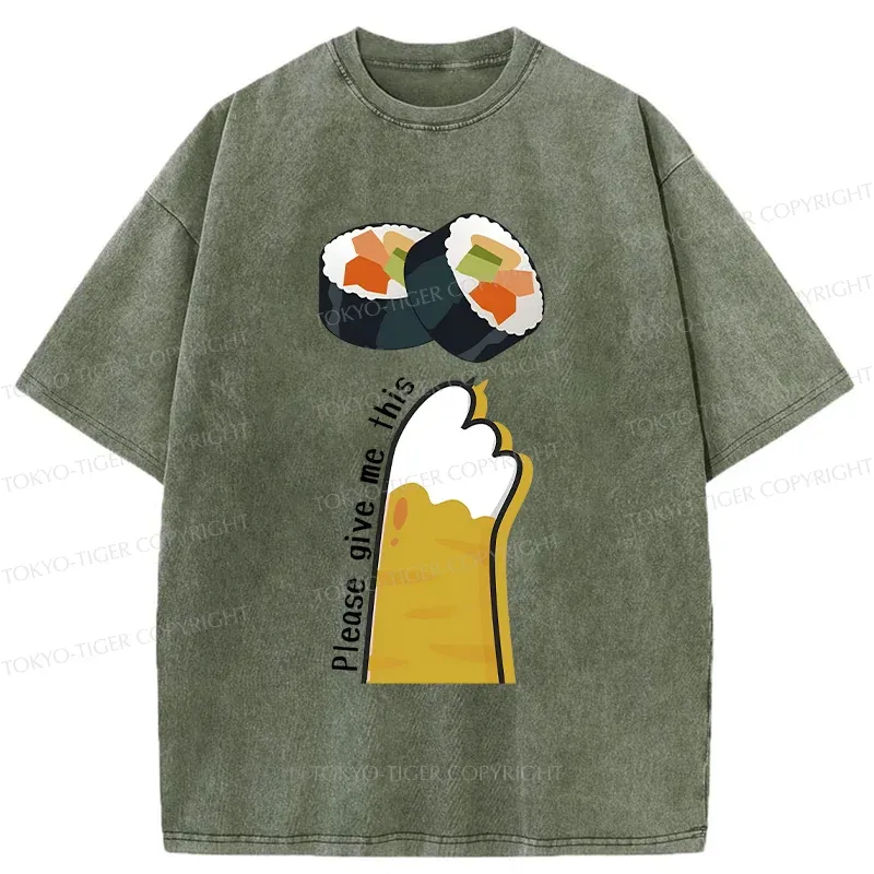 Tokyo-Tiger Please Give Me Sushi Washed T-Shirt