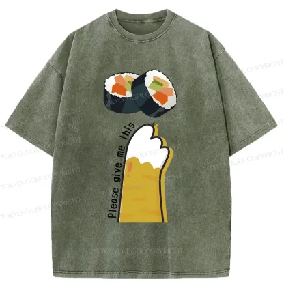 Tokyo-Tiger Please Give Me Sushi Washed T-Shirt