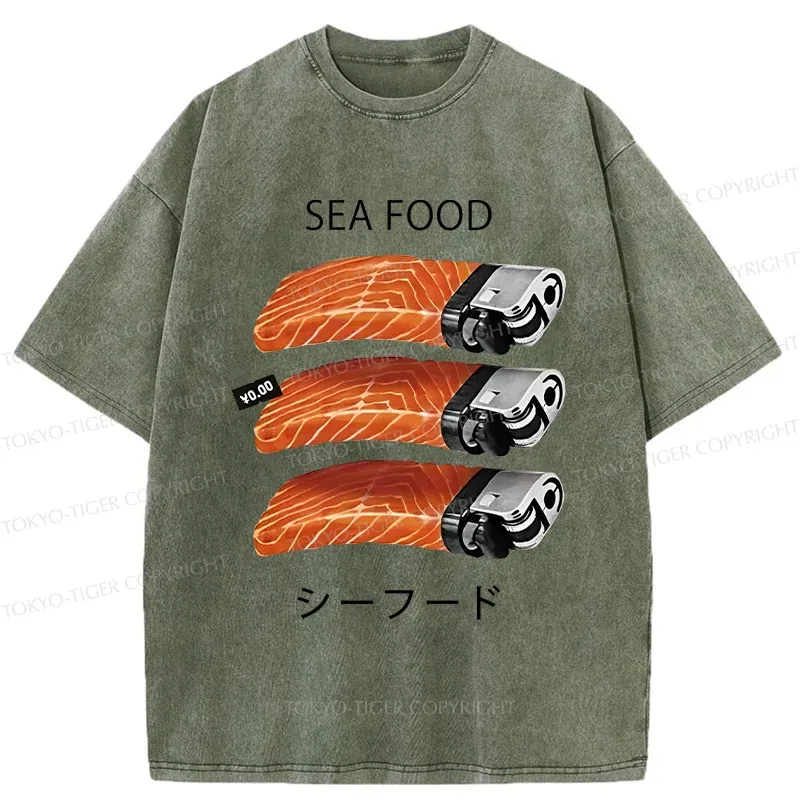 Tokyo-Tiger Salmon Lighter Washed T-Shirt