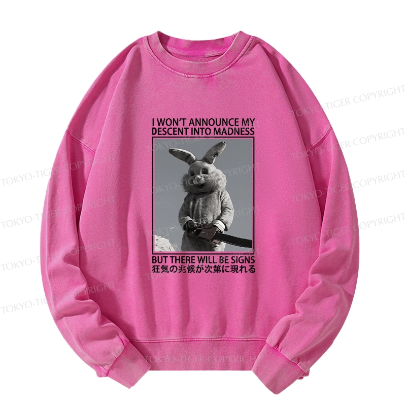 Tokyo-Tiger Rabbit Goes Into Madness Washed Sweatshirt