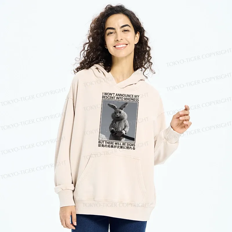 Tokyo-Tiger Rabbit Goes Into Madness Washed Hoodie