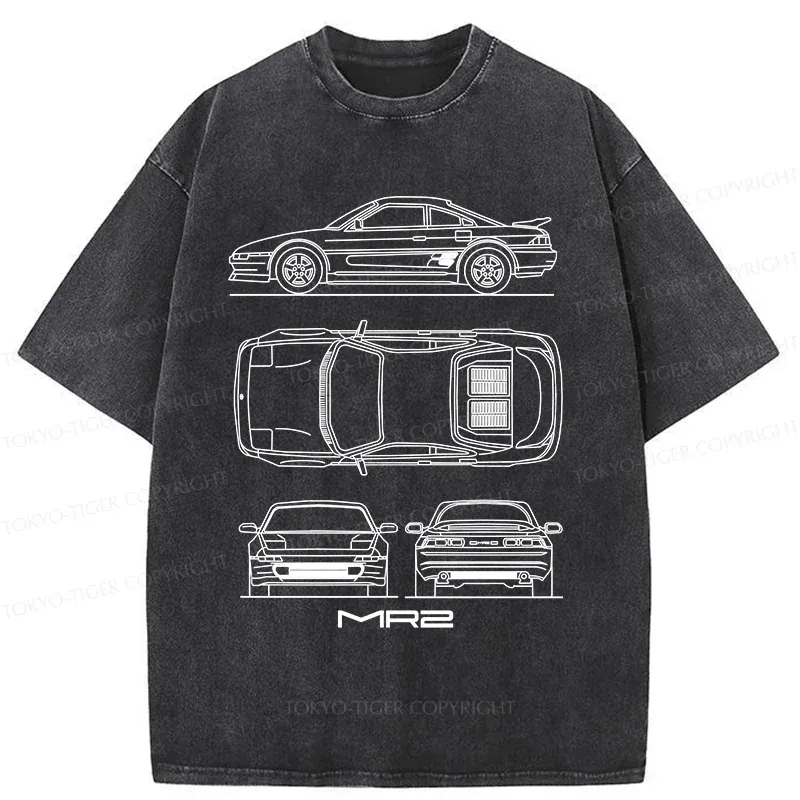 Tokyo-Tiger Japanese Classic Cars Washed T-Shirt