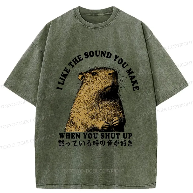 Tokyo-Tiger I Like The Sound Of Silence Washed T-Shirt
