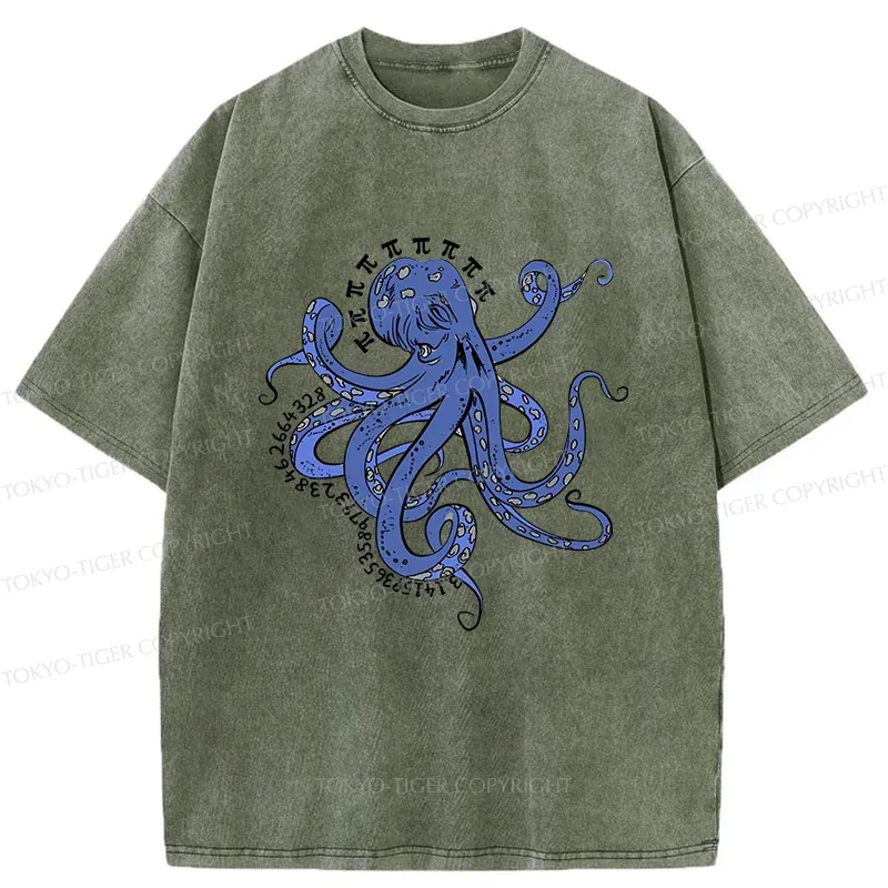Tokyo-Tiger Pi Octopus Washed T-Shirt