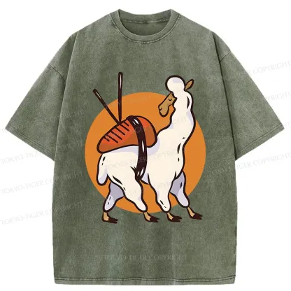 Tokyo-Tiger Alpaca Sushi Japan Washed T-Shirt