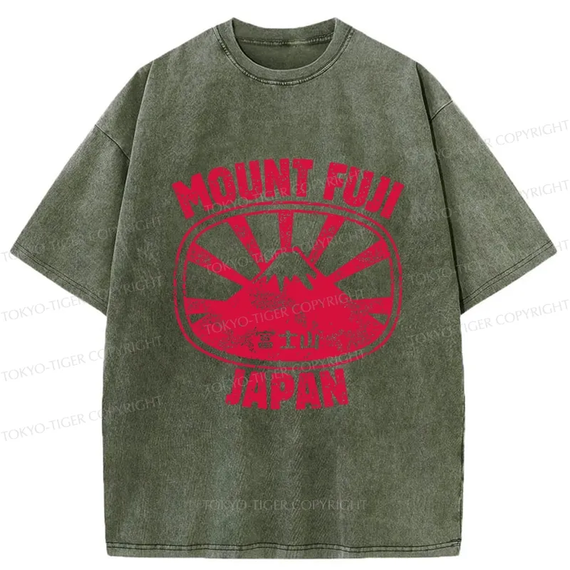 Tokyo-Tiger Mount Fuji Japan Washed T-Shirt