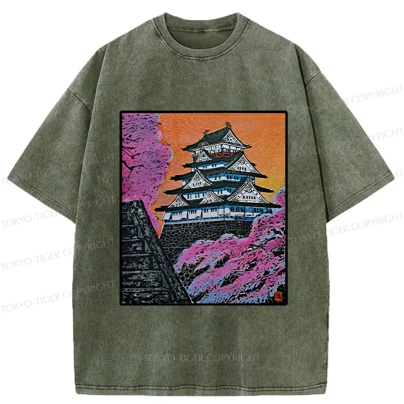 Tokyo-Tiger Vintage Osaka Castle Washed T-Shirt