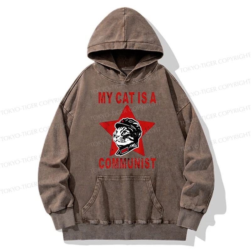 Tokyo-Tiger Funny Cat-ism Washed Hoodie