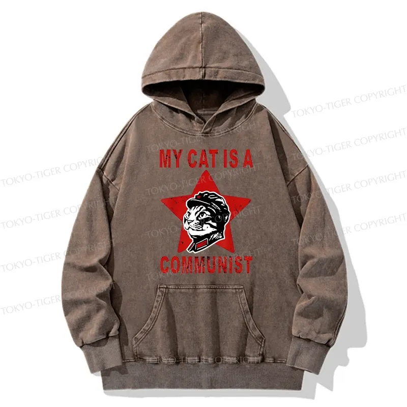 Tokyo-Tiger Funny Cat-ism Washed Hoodie