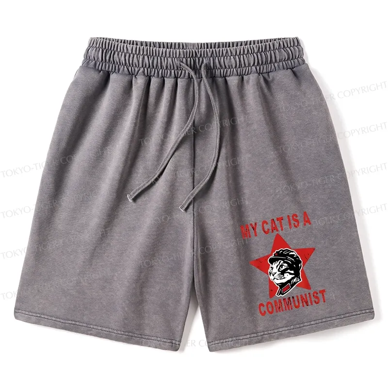 Tokyo-Tiger Funny Cat-ism Washed Shorts