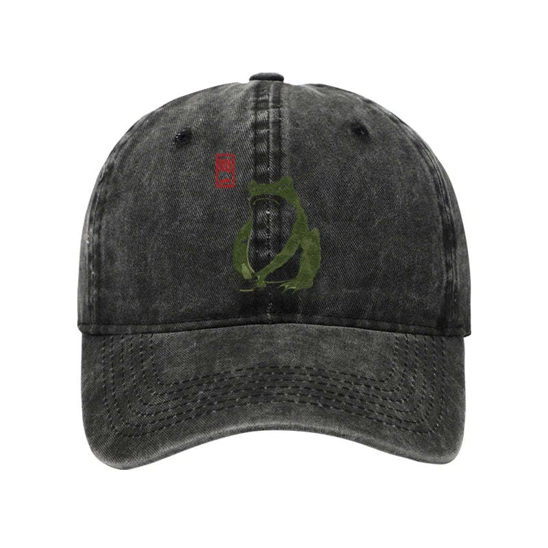 Tokyo-Tiger Woodblock Print Frog Washed Cap
