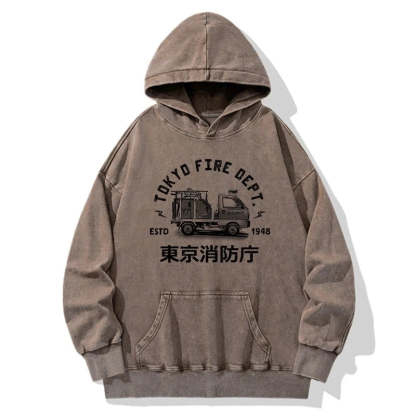 Tokyo-Tiger Tokyo Fire Dept Washed Hoodie