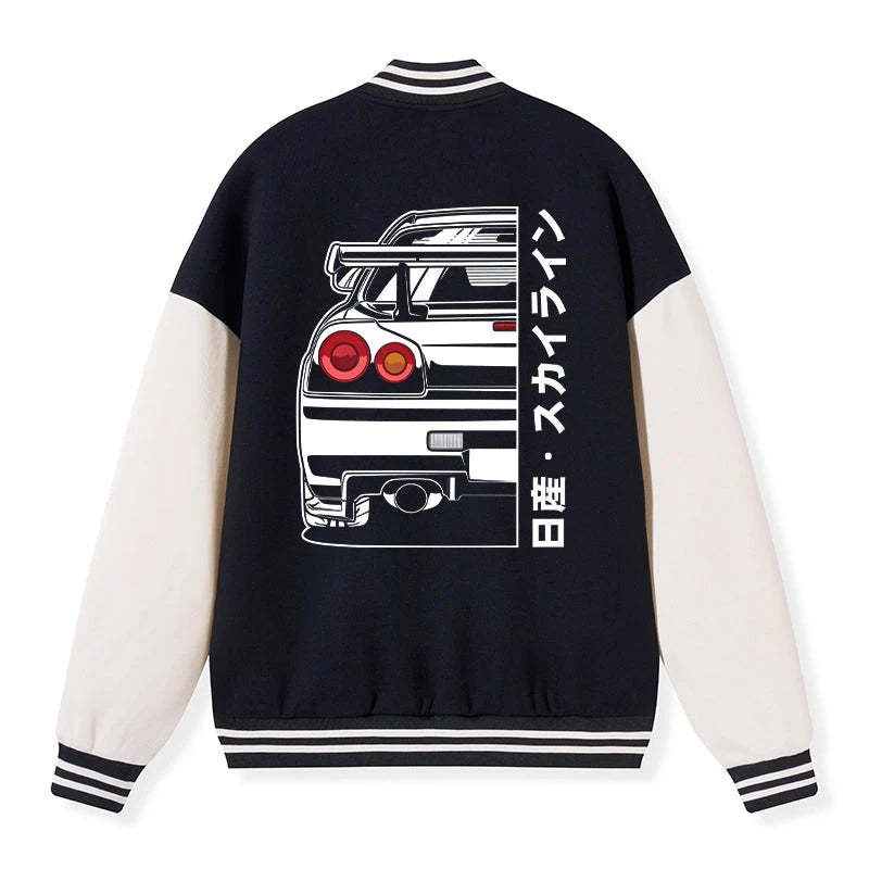 Tokyo-Tiger Nissan Skyline GTR R34 Embroidery Varsity Jacket Sale