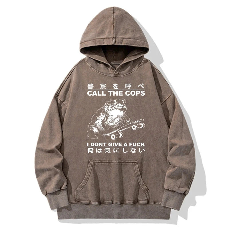 Tokyo-Tiger I Don't Care Washed Hoodie