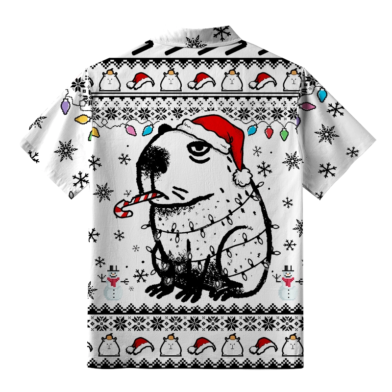 Tokyo-Tiger Christmas Capybara Button-up Shirt