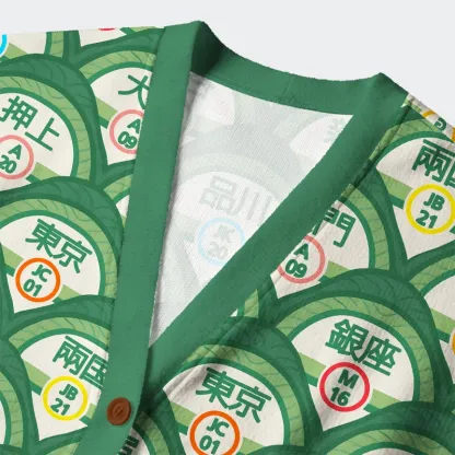 Tokyo-Tiger Japanese Subway Ugly Cardigan Sweater