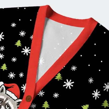 Tokyo-Tiger Unlucky Raccoon Ugly Cardigan Sweater