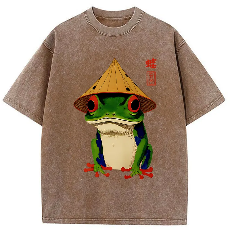 Tokyo-Tiger Japanese Poison Frog Washed T-Shirt