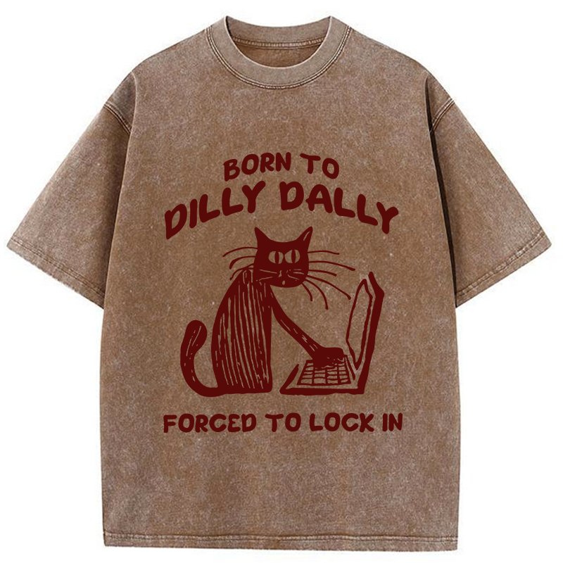 Tokyo-Tiger Born to Dilly Dally Cat Washed T-Shirt