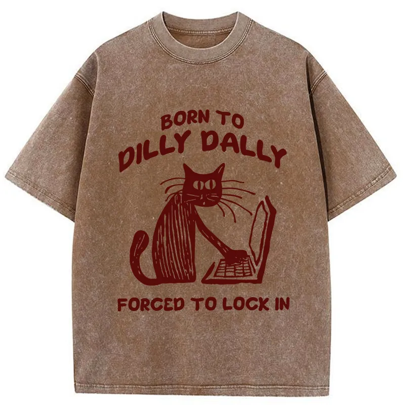 Tokyo-Tiger Born to Dilly Dally Cat Washed T-Shirt