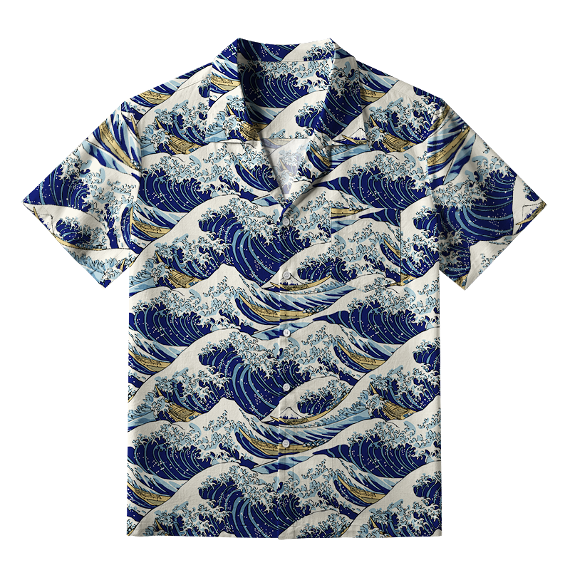 Tokyo-Tiger Oceanic Wave Aloha Hawaiian Shirt