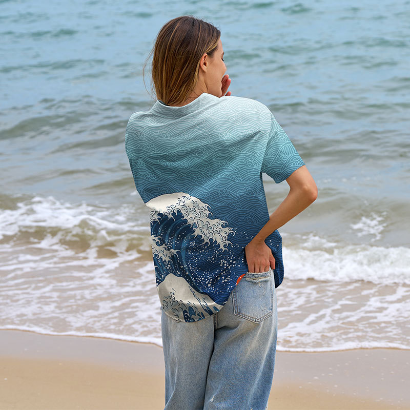 Tokyo-Tiger The Great Wave Off Fuji Aloha Hawaiian Shirt