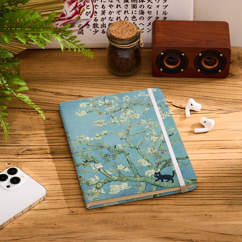 Tokyo-Tiger Black Cat On Sakura Branch Notebook