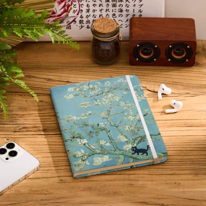 Tokyo-Tiger Black Cat On Sakura Branch Notebook