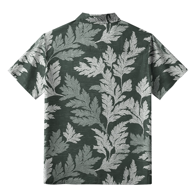 Tokyo-Tiger Vibrant Fern Silhouettes Button-up Shirt