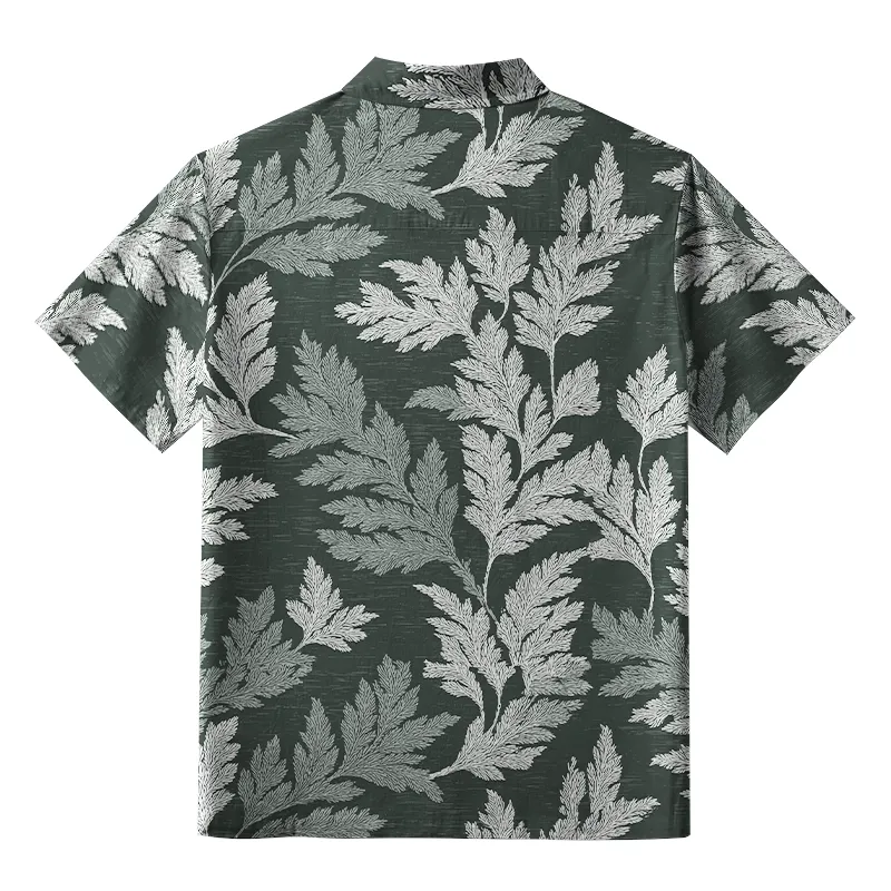 Tokyo-Tiger Vibrant Fern Silhouettes Button-up Shirt