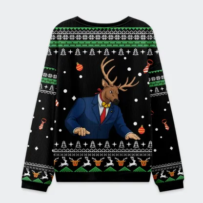 Tokyo-Tiger Reindeer Man Funny Christmas Ugly Sweatshirt