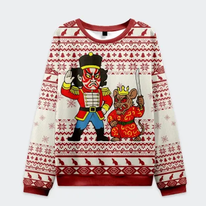 Tokyo-Tiger Japanese Knight And His King Christmas Ugly Sweatshirt