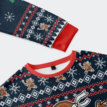 Tokyo-Tiger Gingerbread Man Japanese Samurai Christmas Ugly Sweatshirt