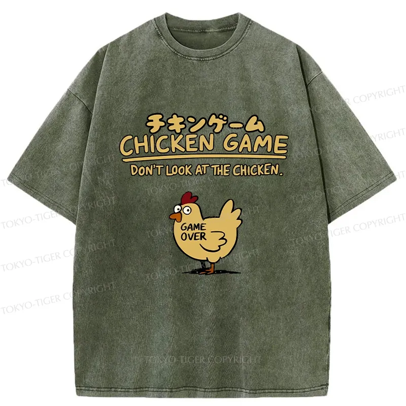 Tokyo-Tiger Don't Look At The Chicken Washed T-Shirt