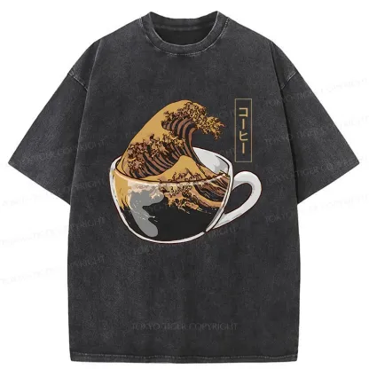 Tokyo-Tiger Coffee Wave Washed T-Shirt