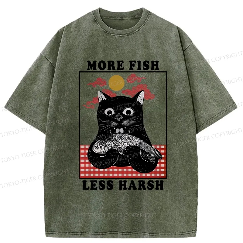 Tokyo-Tiger More Fish Less Harsh Washed T-Shirt