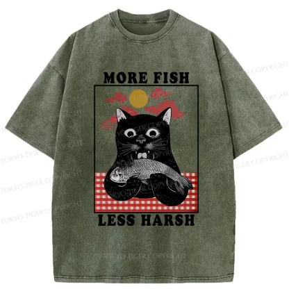 Tokyo-Tiger More Fish Less Harsh Washed T-Shirt
