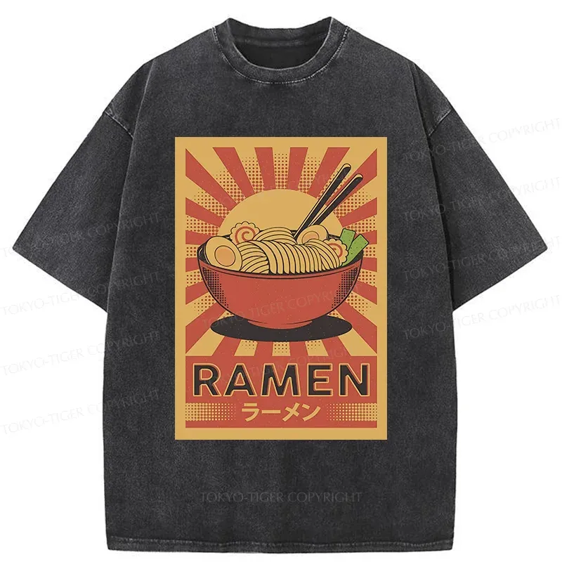 Tokyo-Tiger Retro Ramen Washed T-Shirt