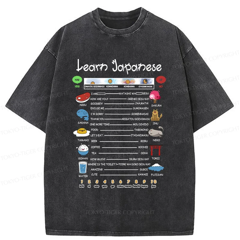 Tokyo-Tiger Japanese Culture Catalog Washed T-Shirt