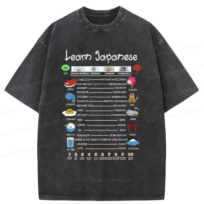 Tokyo-Tiger Japanese Culture Catalog Washed T-Shirt
