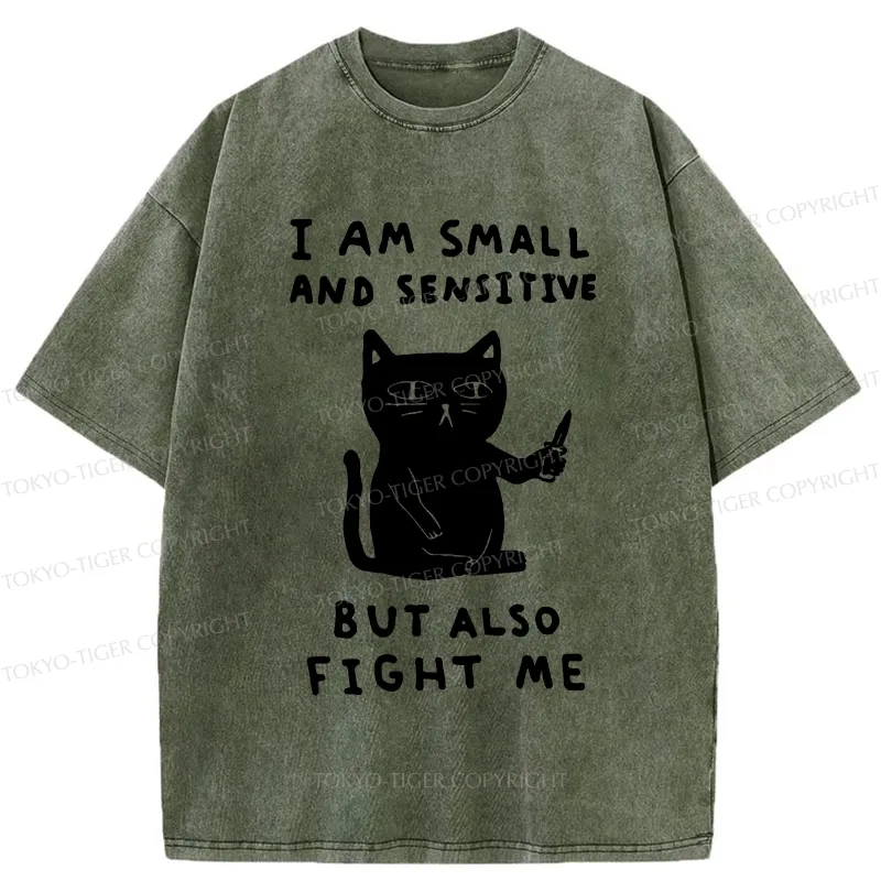 Tokyo-Tiger I Am Small And Sensitive Washed T-Shirt