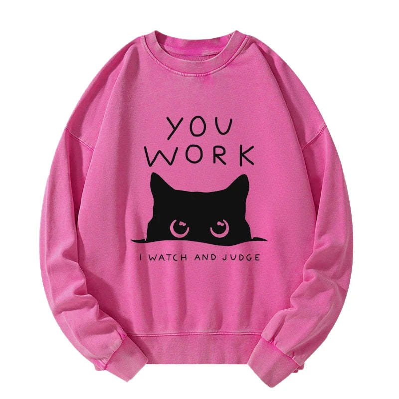 Tokyo-Tiger A Cat That Spies Washed Sweatshirt-tokyo-tiger