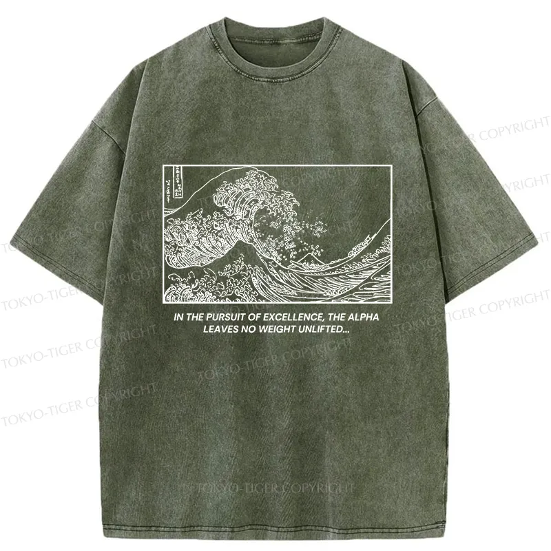 Tokyo-Tiger Great Wave Washed T-Shirt