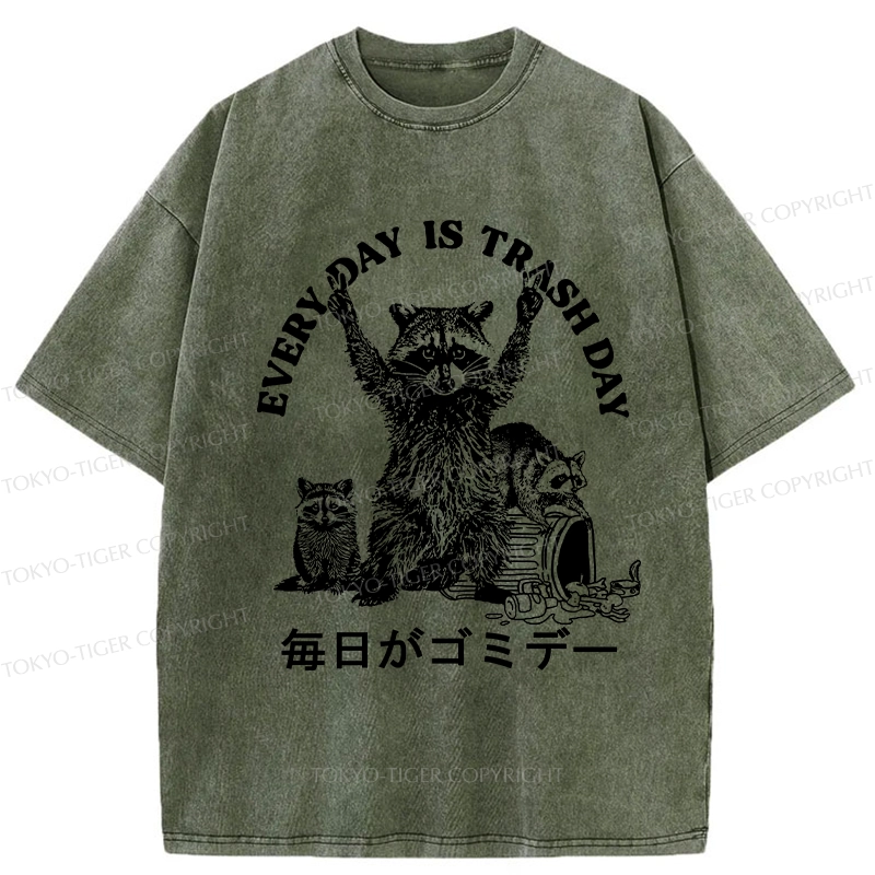 Tokyo-Tiger Every Day Is Trash Day Washed T-Shirt