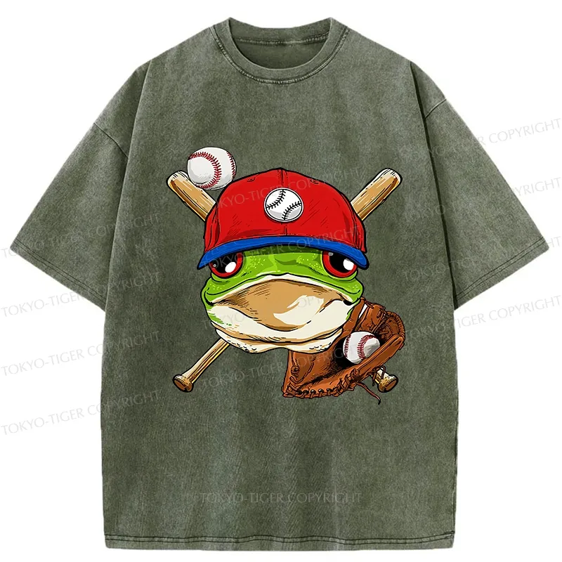 Tokyo-Tiger Baseball Frog Washed T-Shirt