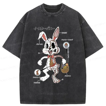 Tokyo-Tiger Easter Bunny Anatomy Washed T-Shirt