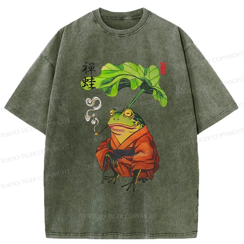 Tokyo-Tiger Zen Frog Washed T-Shirt